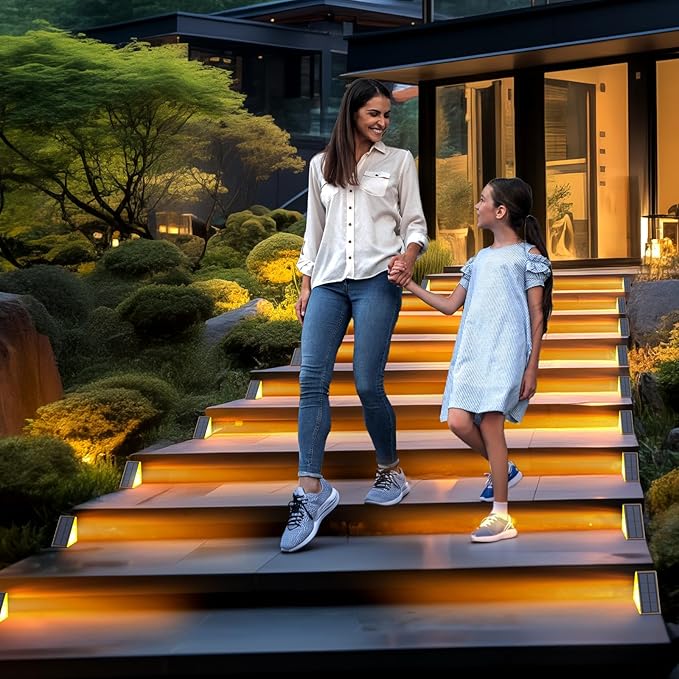 Solar Step Lights for Outside, Waterproof IP67, Outdoor 12 Pack, Solar LED Step Lights for Stair, Deck, Patio, Garden