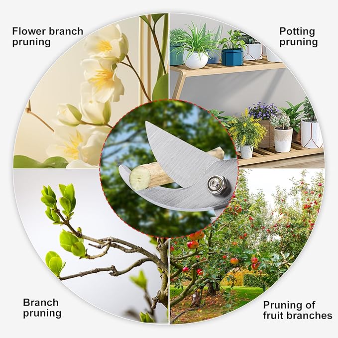 Pruning Shears for Gardening, Gardening Shears Heavy Duty, Cutting Shears Garden,Hedge Clippers, Rose Pruning Shears, Hand Clippers Gardening, Clippers For The Garden, Bonsai Cutters, (Red Black)