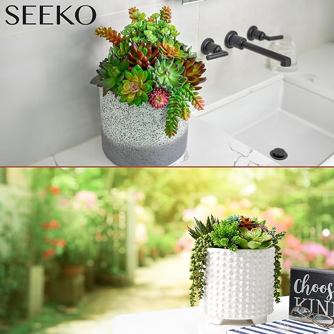 Succulents Plants Artificial (17 Pack) - Realistic Unpotted Fake Succulents - Faux Plants Decor for DIY - Includes a Premium Set of Stones and Floral Foam Blocks