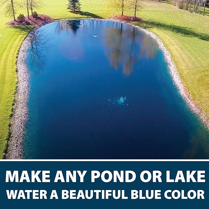 Airmax Pond Dye Packets Nature's Blue Colorant for Large Pond & Lake, Beneficial UV Blocking Color Concentrate, Maintain Clean & Clear Pond, Fish, Bird & Animal Safe, Easy Treatment, 2 Soluble Packets