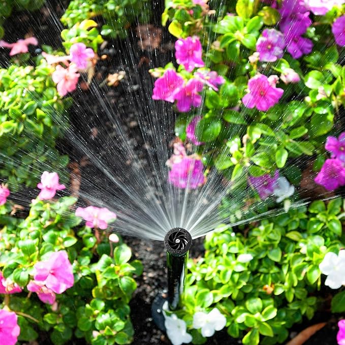 12 Pack Variable Arc Nozzle, Pop-up Sprinkler Heads Replacement Compatible with Most of 360 Degree Adjustable Pop Up Sprinklers Spray Head for Garden Lawn Irrigation (17AN)