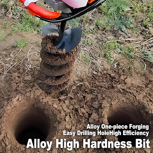 Heavy-Duty Earth Auger Drill Bit - 3" x 31.5" Post Hole Digger with Tungsten Carbide Tip for Fence, Tree Planting, Gardening & DIY Projects - Fits Most Common Auger Powerheads