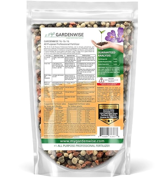 16-16-16 All Purpose Professional Fertilizer - Lawn Fertilizer - Flower Fertilizer - Trees Fertilizer - Shrubs Fertilizer - Vegetable Gardens Fertilizer (2 QUARTS)