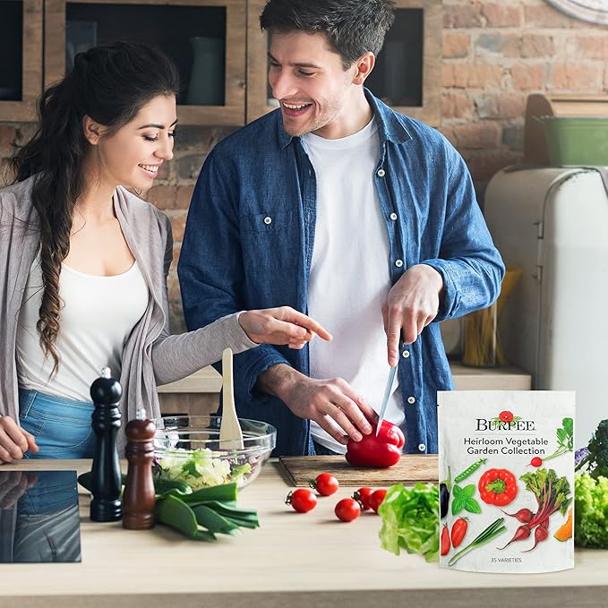 Burpee Heirloom Vegetable Seeds, Variety Pack with 35 Varieties of Plant Seeds, 30,000+ Garden Seeds - Mixed Non-GMO Seeds with Select Varieties of Lettuce, Beans, Tomatoes, Peppers, Squash and More