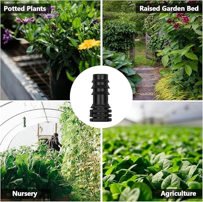 13 Pcs Drip Irrigation Fittings End Cap 1/2 Inch, In-Line Barbed Plug End Connector For 1/2 Inch Drip Tubing 13mm ID Drip Line End Parts For Garden Irrigation Systems