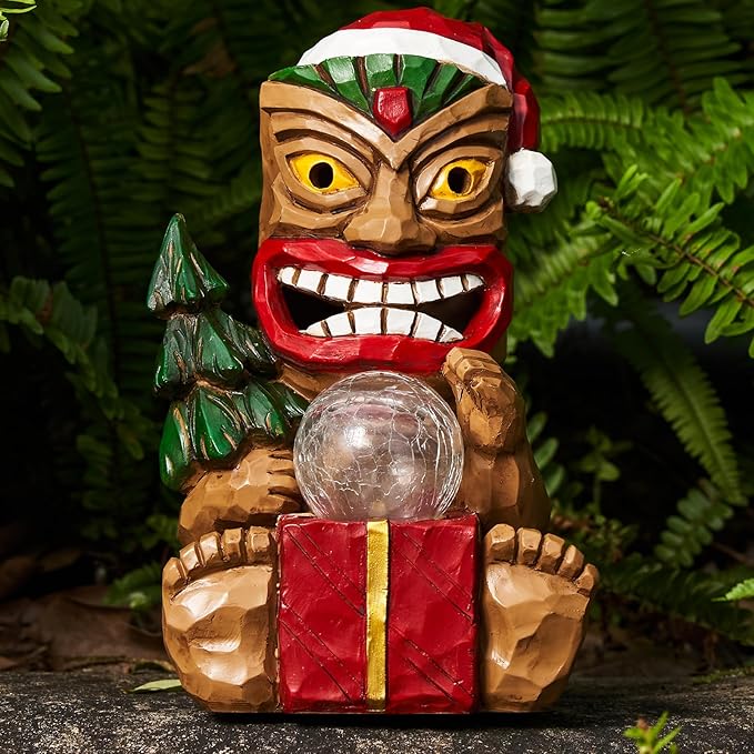 Outdoor Garden Decor-Christmas Tiki Totem Statues Light Beautiful Gift-Giving for Your Indoor Christmas & Holiday Decorations(9.65“)