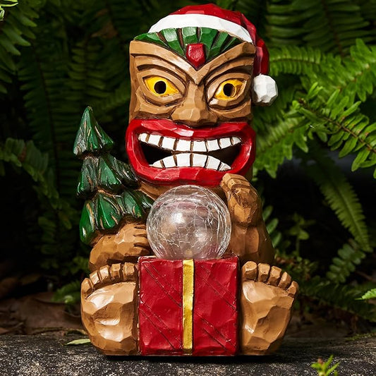 Outdoor Garden Decor-Christmas Tiki Totem Statues Light Beautiful Gift-Giving for Your Indoor Christmas & Holiday Decorations(9.65“)
