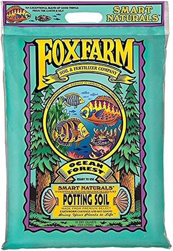 FoxFarm Ocean Forest Potting Soil, 12qt (Pack of 10) - Light, Aerated Texture, Designed for All Container Plants - pH Adjusted for Optimal Nutrient Uptake, Effectively Retains Moisture