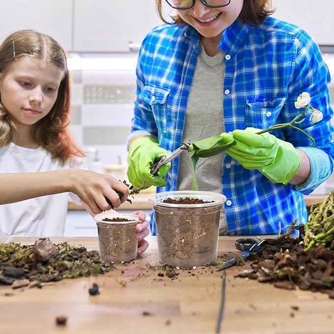 60 Pack 3.5/4/5 Inch Clear Nursery Pots with Drainage Holes, Transparent Plastic Pots for Plants, Reinforced Seed Starter Pots Garden Pots Flower Pots Come with 50pcs Plant Labels