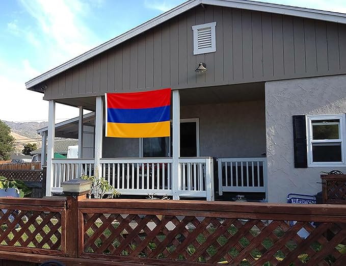 Double Sided Armenia Flag 2x3FT Armenian National Polyester Flag With 2 Grommets For Patriotic Armenian Themed Festival Events Party Decoration (Armenia, 2x3FT-3ply)