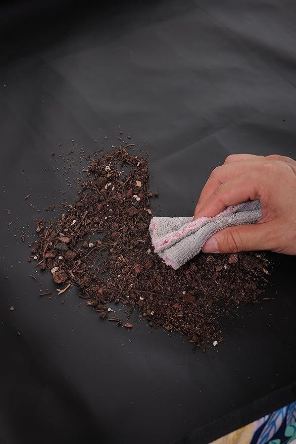 KONMAY Extra Large Foldable Waterproof Repotting Mat for Indoor Plants Transplanting and Soil Mess Control - 30''X44'' Thicken Potting Tray Gardening Mat for Succulent Repotting