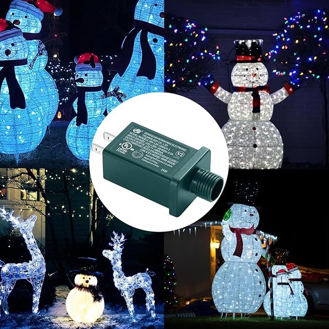 Replacement Yard Inflatable Adapter Power Supply Adaptor - 12V 1.0A 1Pcs -Inflatable Plug Replacement Class 2 Power Supply - Green - for Halloween Yard Blow Up Decorations