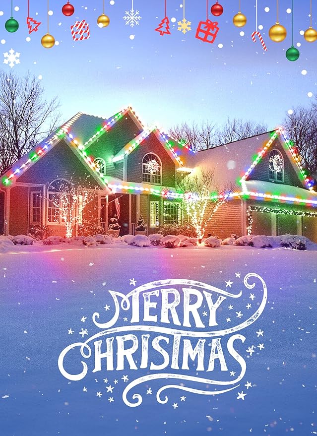Multicolor C7 LED Christmas Lights Outdoor, 50FT Colorful Christmas String Lights with 50+2 Plastic Bulbs, Traditional Hanging Holiday Lights for Christmas Tree Patio Fence Roofline Xmas Decorations