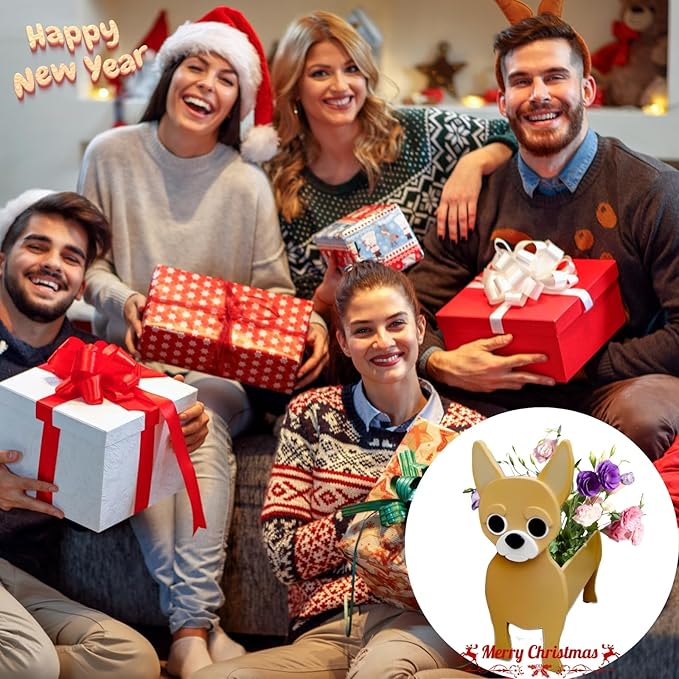 Chihuahua Dog Planter Plant Pots,Cute Garden Dog Flower Planter,Dog Planters Birthday Gifts for Women,Office,Indoor/Outdoor Decor(9.45 * 5.91 * 13.46in)