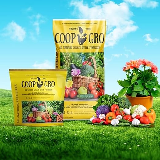 Coop Gro Organic Chicken Manure Fertilizer 6 lb. Bag. All-Natural Plant Food for Vegetable Gardens, Flower Beds, Indoor Plants & Shrubs. Pelleted Fruit Tree Fertilizer (3 Pack)