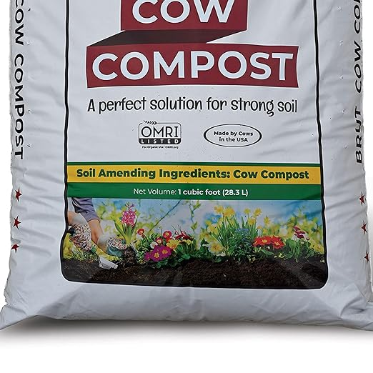 Brut Organic Cow Compost - 10 Quart - Nutrient-Rich Fertilizer for Thriving Gardens - Safe, Pure, and Effective, (10 Pack)