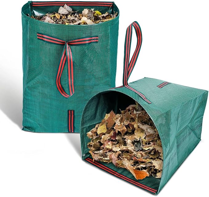Leaf Collector Bags,Collapsible Yard Waste Bag 4-Pack,Large Yard Dustpan-Type Garden Bag,Reuseable Lawn and Leaf Bags,40 Gallons Garden Bags for Leaves Lawn Grass Clippings Parties,Laundry,Camping