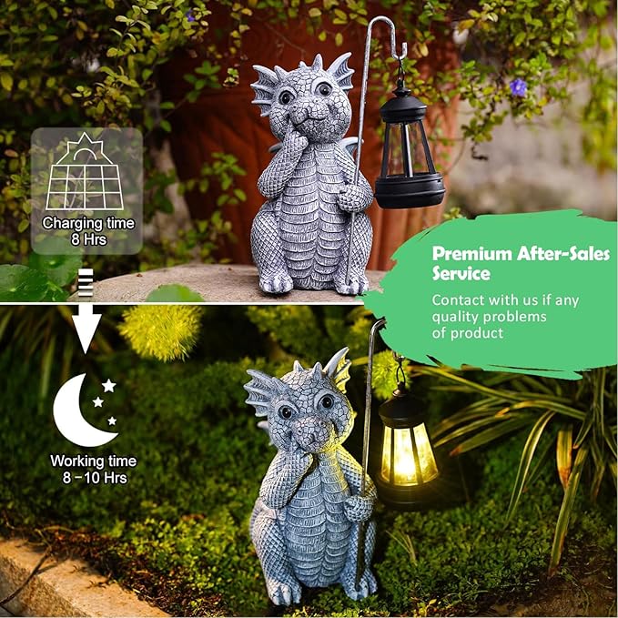 Solar Garden Decor Statues Figurine: Garden Art for Patio Balcony Yard Lawn - Unique Christmas Birthdays Gifts for Mom Grandma Women Wife Sister