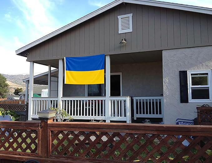 Ukraine Flag 2x3FT Ukrainian National Polyester Flag With 2 Grommets For Patriotic Ukrainian Themed Festival Events Party Decoration(Ukraine, 2x3FT)