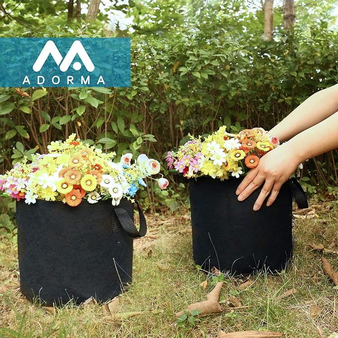 12 Packs 5 Gallon Grow Bags, Heavy Duty 300G Thickened Nonwoven Fabric Plant Pots with Handle