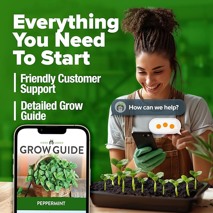 HOME GROWN Peppermint Seeds 2 Pack (Mentha × piperita) – 4,740 Non-GMO, Heirloom Mint Seeds for Planting. Grow Peppermint Plants in Your Kitchen Garden or Plant Them Outdoors for a Lush Herb Garden.