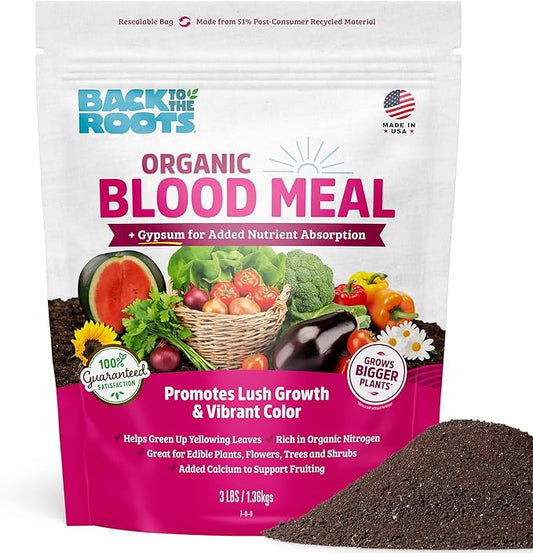 Back to the Roots 100% Organic Blood Meal | Made in The USA | Premium Nutrition for Indoor and Outdoor Plants