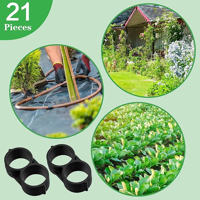 21-Pack Drip Irrigation Universal End Cap Plugs Fitting, Figure 8 End Closure for 1/2" Drip Tubing