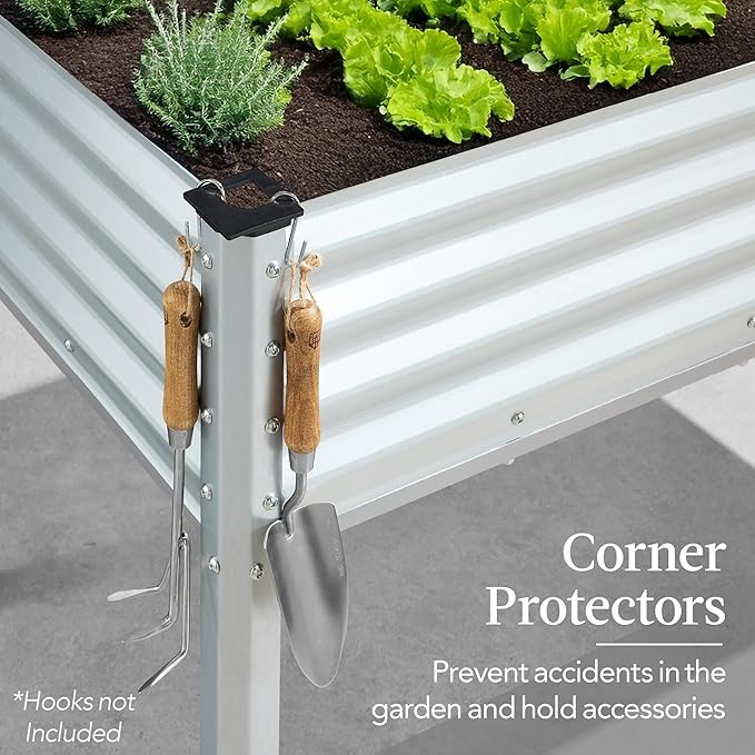 Best Choice Products 48x24x30in Galvanized Raised Garden Bed, Metal Elevated Planter Box, Vegetable Garden for Backyard, Patio, Balcony - Silver