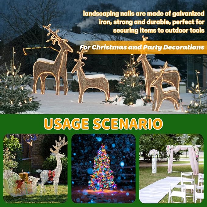 12 Inch Hot-dip Galvanized Landscape Staples, 200 Pack 10 Gauge Garden Stakes, Ground Staples for Securing Weed Fabric Barrier, Garden Hose Stake, Artificial Turf Stakes and Fencing