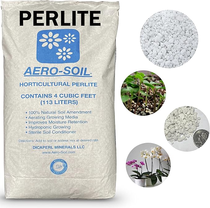 AeroSoil Premium Perlite Horticultural Grade Soil Additive Drainage and Growth - Coarse Grade 4 Cubic Foot