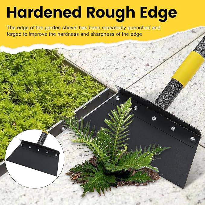 Garden Cleaning Shovel, Multifunctional Flat Shovel Floor Scraper Manual Weeder, 88" Long Handle Ice Chopper Snow Shovel Spade, Heavy Duty Garden Tool for Lawn Edging, Scraping, Ice Removal