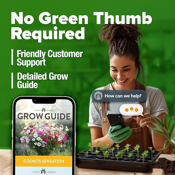 HOME GROWN Cosmos Seeds Bulk Pack (1.8 oz) Annual Flower Seeds for Planting - Heirloom Pollinator Friendly Wildflower Seeds - Grow Cosmo Plant Garden