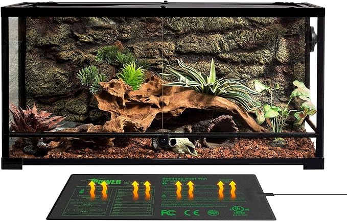 iPower 10" x 20.75" Seeding Heat Mat with New-Upgraded Carbon Film, Indoor Gardening Plant Germination Starting Pad, Durable Waterproof, Black