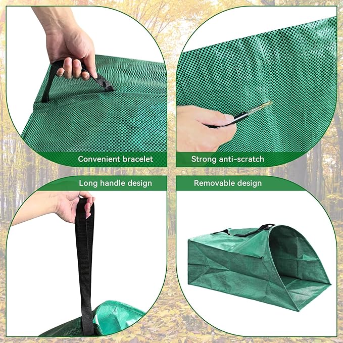 53 Gallon Leaf Collector,Large Yard Dustpan,Portable Pop Up Leaf Bags, Foldable Leaf Pick Up Tools,Reusable Yard Garden Bags for Leaves Lawn Trash(200L)