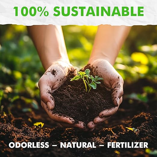 Fishnure - Humus Fish Compost Fertilizer for Indoor Plants, Outdoor Houseplant Fertilizer Supports Natural Production of Plant Food for Houseplants, Gardening Essentials, Gardener Gifts, 8 lbs