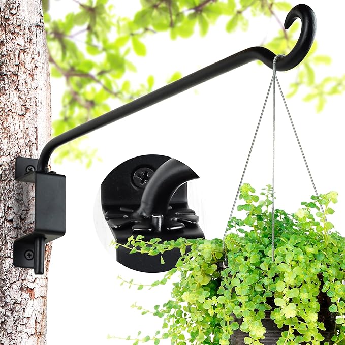 Qiang Ni Swivel Plant Hanger Bracket: Bird Feeder Hanger for Outdoor Wall Mount (16 - B-2pcs, 16 Inch)