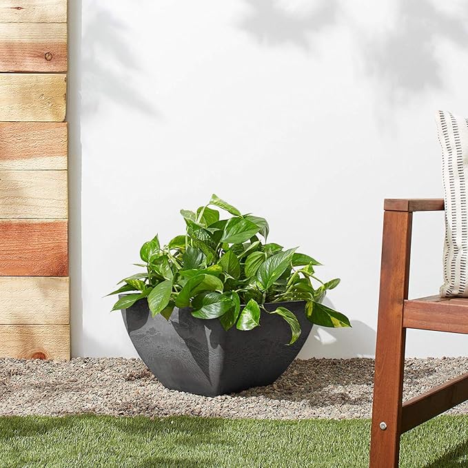 Arcadia Garden Products PSW FBD30DC Simplicity Square, 12 by 12 by 6-Inch, Dark Charcoal