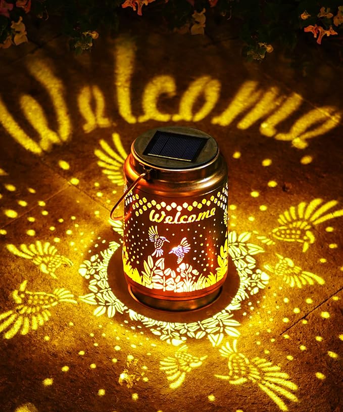 Nacome Bird Solar Lantern for Garden Decor: Waterproof Hanging Metal Decoration with LED Lights for Yard Lawn Porch Patio Landscape Pathway โ Birthday Gifts for Mom Grandma Women