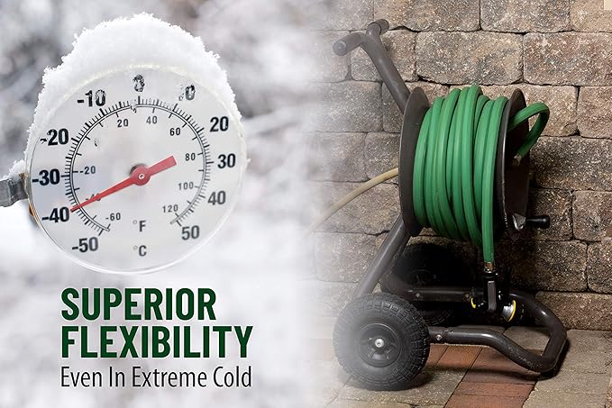 Rain Bird PGH50 Premium Heavy-Duty Garden Hose, 100% EDPM Rubber, Hexagonal, 5/8" Inside Diameter x 50’ Long, Green