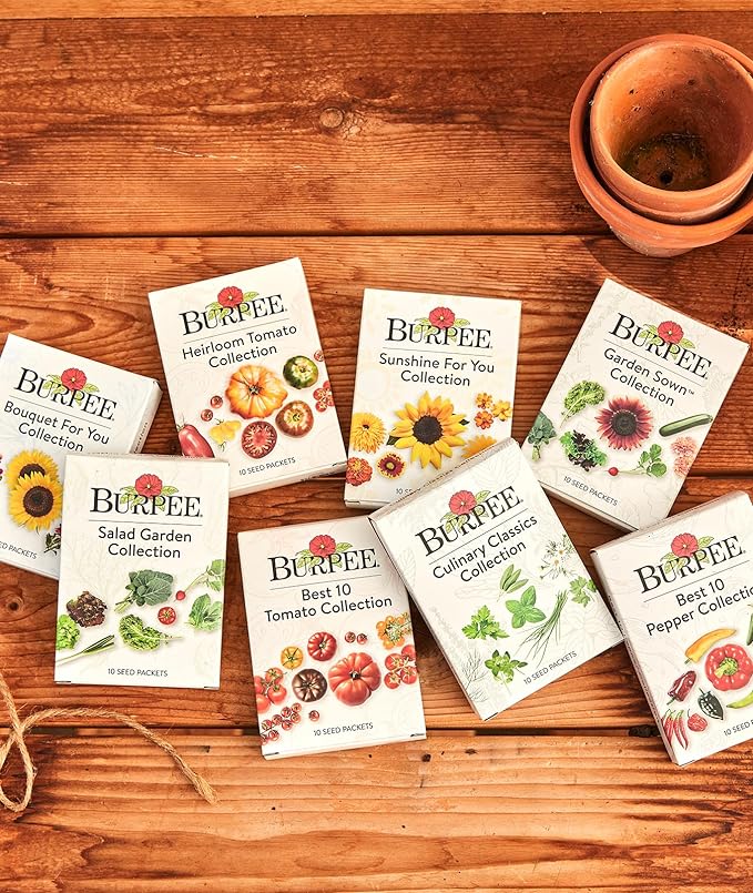 Burpee Best Collection | 10 Packets of Non-GMO Fresh Mix of Hot Pepper & Sweet Varieties | Jalapeno, Bell Pepper Seeds & More, Seeds for Planting
