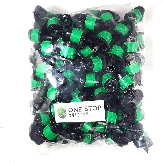 (50-Pack) - 1/4" Inch 360 Degree Drip Emitter On 6" Stake Sprayer Adjustable Flow 0-20 GPH, Fits 1/4 (4-6mm) Irrigation Tubing - Micro Bubbler Drippers for Drip Irrigation (50 Pack Dripper on Barb)