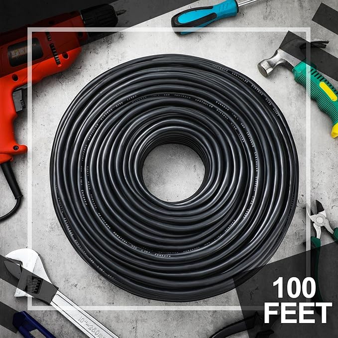 Hoolerry Solid Sprinkler System Wire 18 Gauge Irrigation Wire with UV Resistant PVC Jacket Sprinkler Cable for Underground Irrigation Field Central Control System 30v Ul Listed(18/7, 100 Ft)