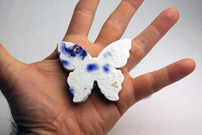 Of The Earth Handmade Paper - Wildflower Seed Paper Butterfly Shape - Large 3" - Set of 24 (04s Purple Petal)