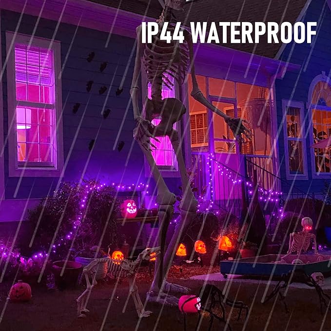 TW SHINE Purple Halloween Lights, 20FT 100 Count Incandescent Mini String Lights, Waterproof Halloween Decorations for Outdoor Indoor Patio Home Party Garden Yard Decor