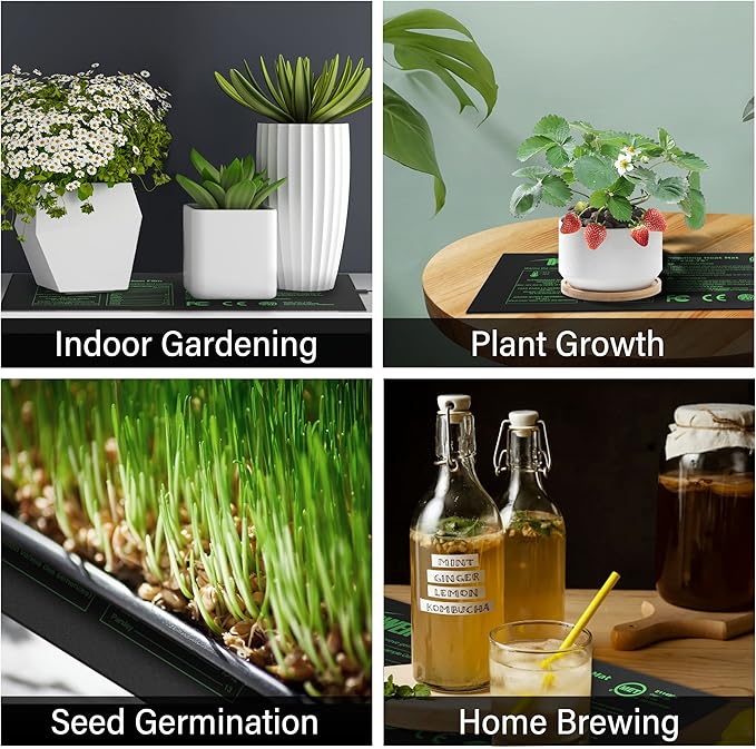 iPower 10" x 20.75" Waterproof Durable Seedling Heat Mat with Digital Thermostat Control Warm Hydroponic Plant for Indoor Gardening Germination Starting