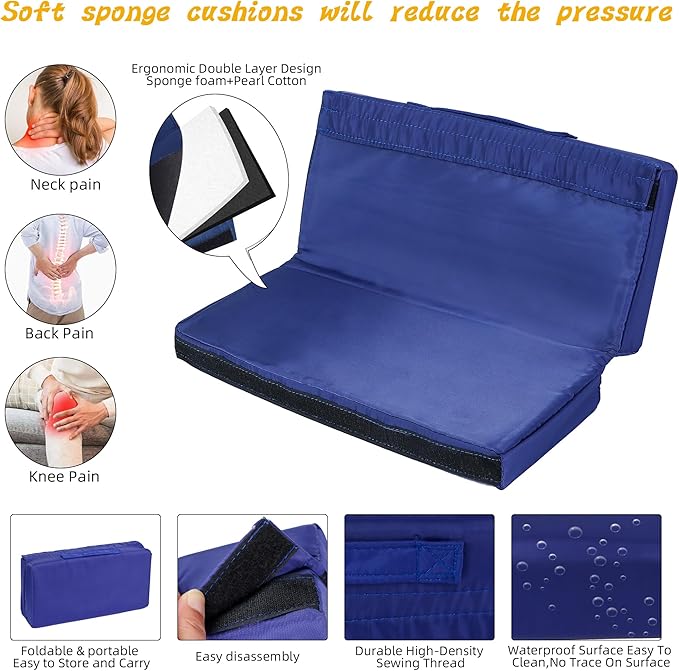 Garden Kneeler and Seat Heavy Duty,Gardening Stools and Seats for Seniors,Garden Seat and Kneeler Foldable Kneeling Bench with 2 Tool Pouches,Extra Wide Garden Bench for Kneeling and Sitting