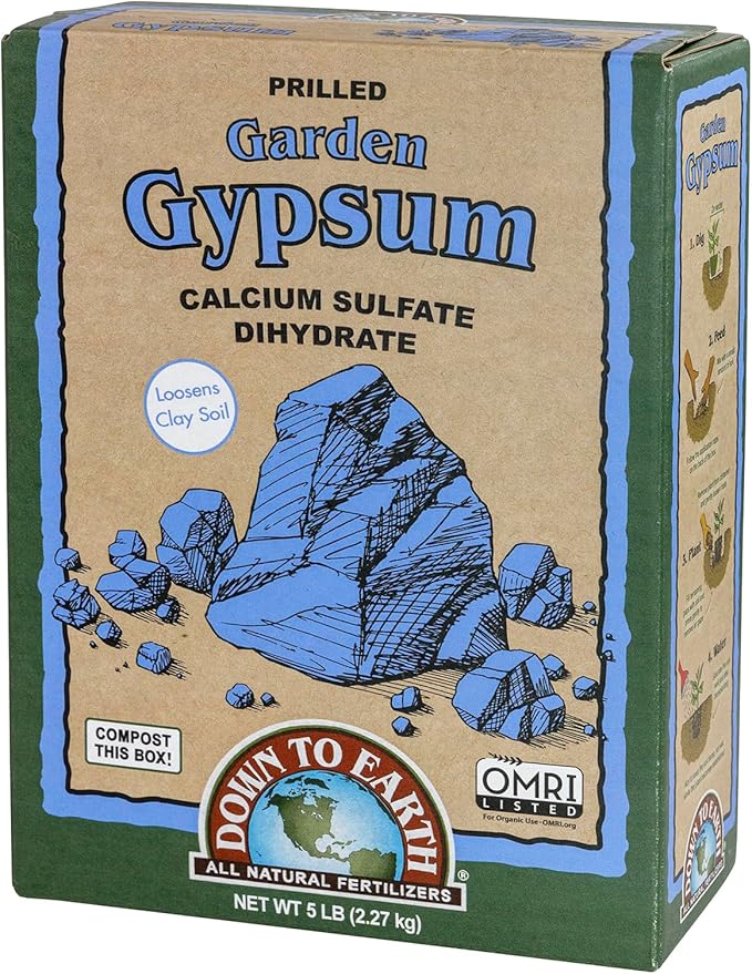 Down to Earth Organic Garden Gypsum Calcium Sulfate, 5 lb