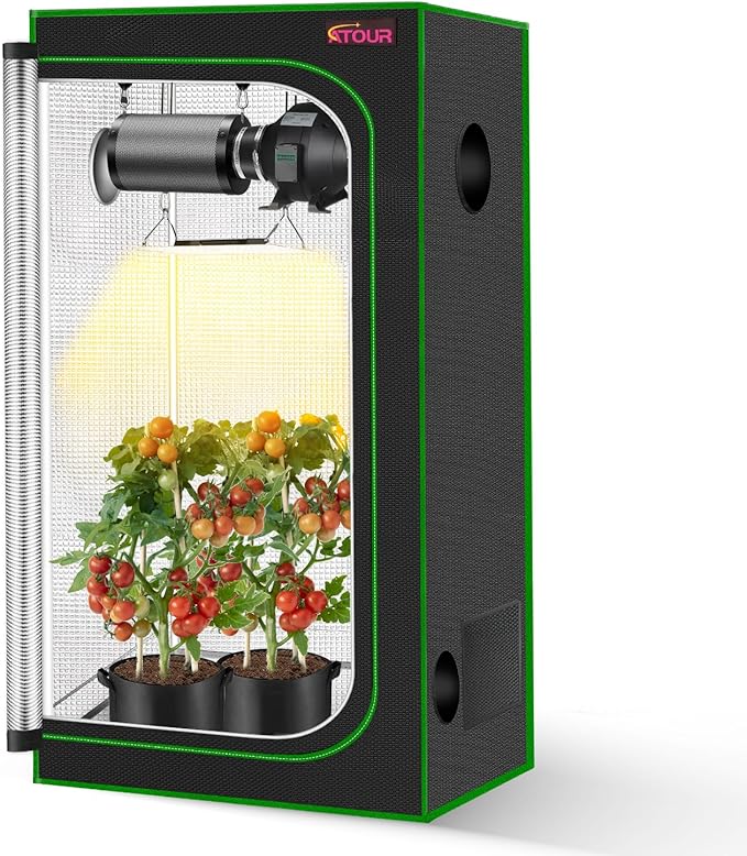 ATOUR 18"X18"X48" Grow Tent, High Reflectivity Mylar Indoor Grow Tent with Observation Window & Floor Tray, Heavy Duty Zipper Small Growing Tent, Professional Plant Tent for Hydroponic