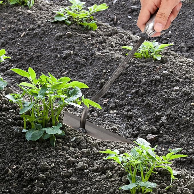 4 PCS Garden Hoe Tool Set, Hardened Hollow Hoe Garden Edger Weeder, Sharp Handheld Hoe for Weeding, Loosening Soil, Planting