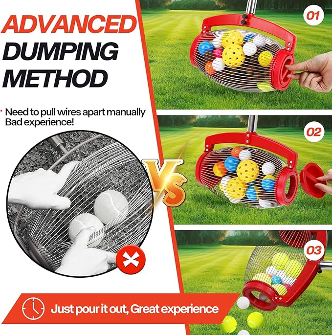 ActDoer Nut Gatherer, Walnut Picker Upper Roller, Pecan Picker Upper - Side Opening Dump | Apply to Walnut, Hickory, Chestnuts, Pinecone, Nerf Balls, Pet Toy Ball, Golf Ball, Objects Size 3/4'' to 3''